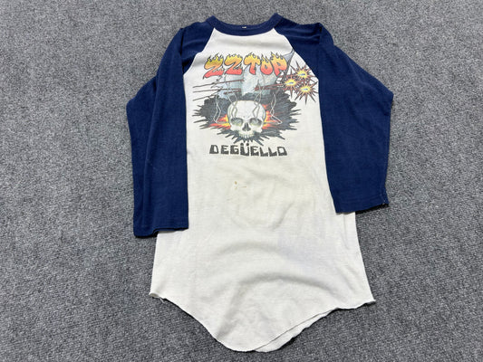 1980 ZZ Top Raglan Tee - Blue/White Size Medium