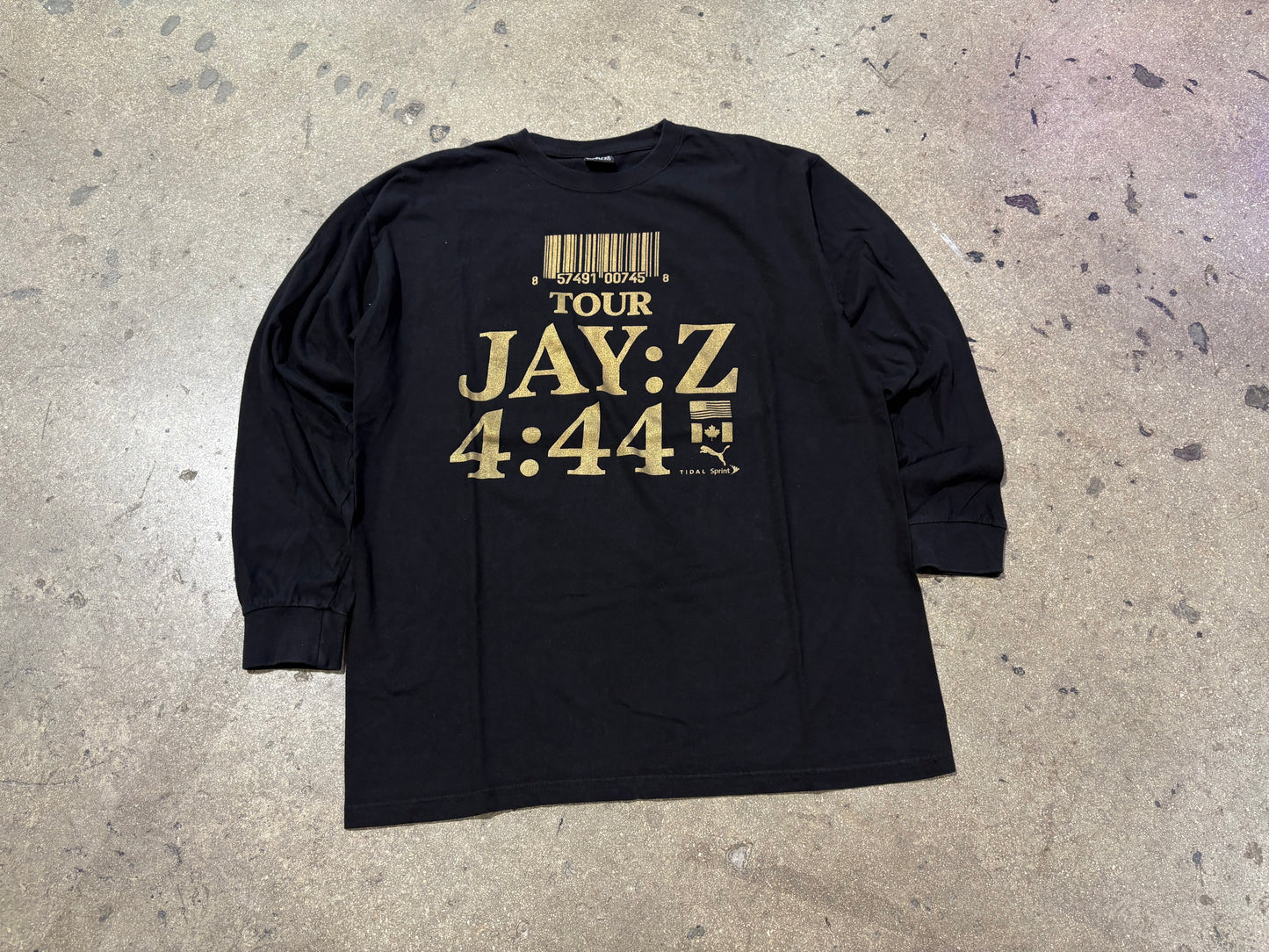 Jay Z 4:44 TOUr Long Sleeve Tee - Black Size XXL