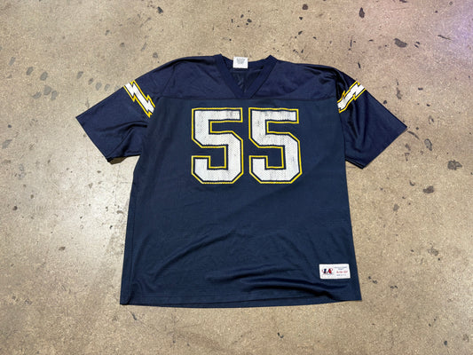 San Diego Chargers #55 Seau Jersey - Navy Size XL
