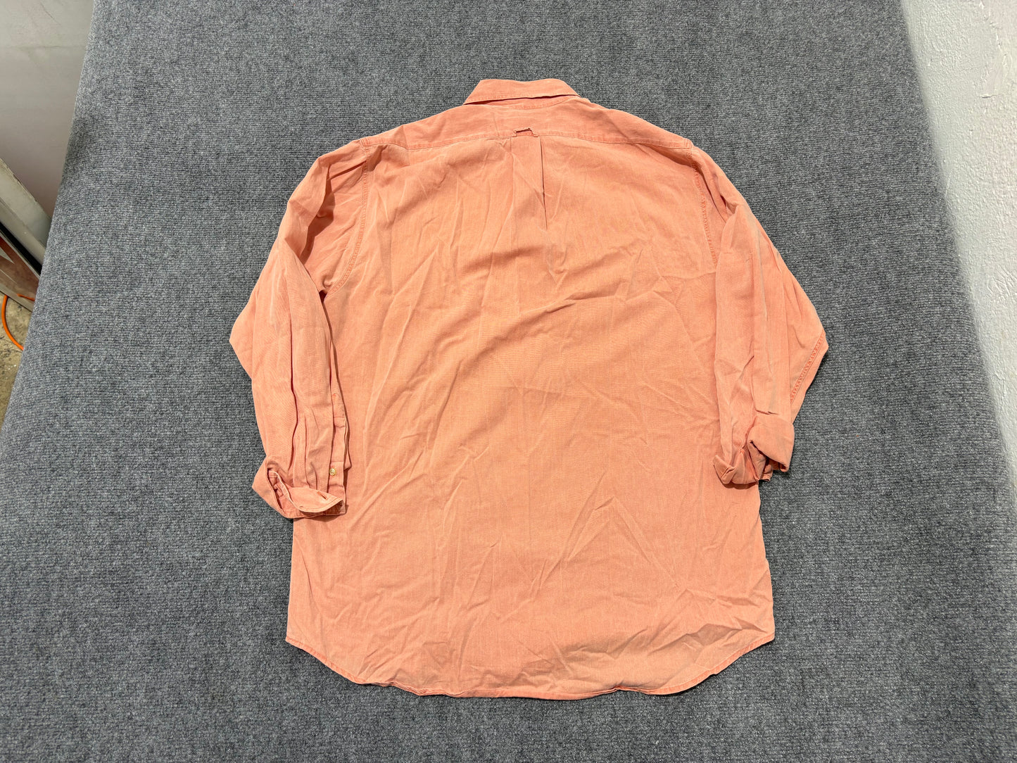 90s Burberry Pocket Button Up Shirt - Orange Size Medium
