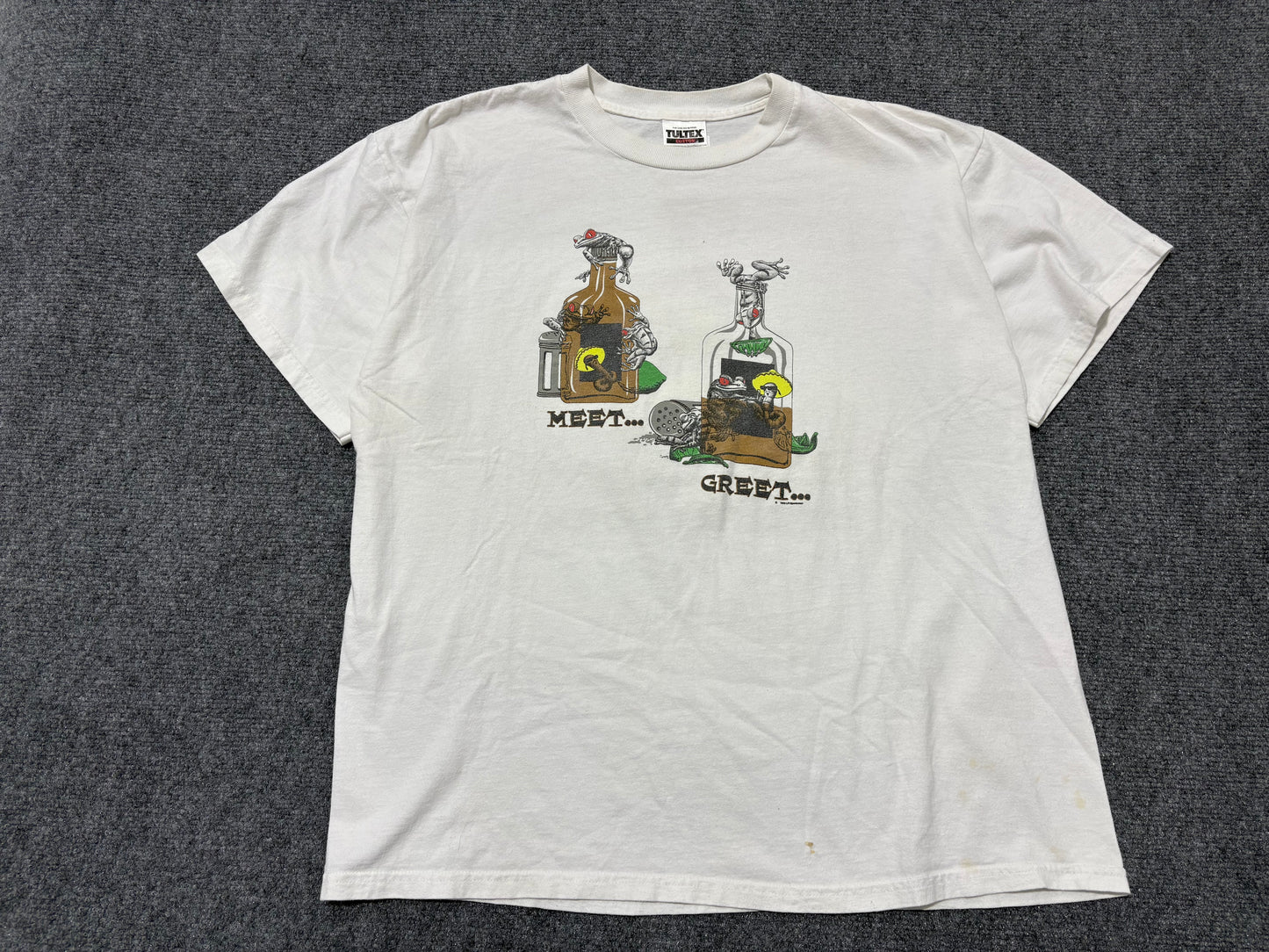 Meet Greet Eat the Worm Tee - White Size XL