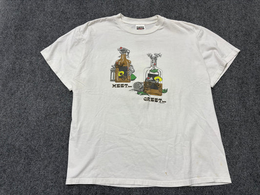 Meet Greet Eat the Worm Tee - White Size XL