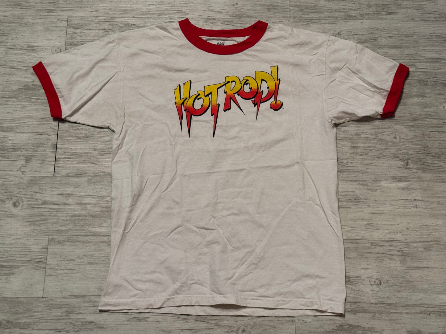 2013 WWE Roddy Roddy Poper HOT ROD! Ringer Tee - White Size XL