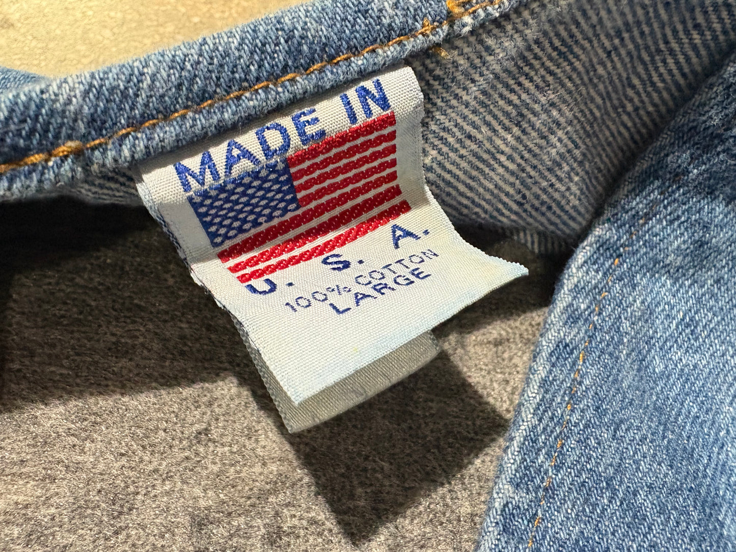 80s Police Department Denim Vest - Blue Size Large