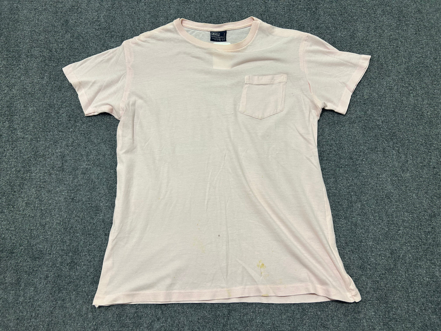90s Polo Ralph Lauren Single Stitch Pocket Tee - Pink  Size Large