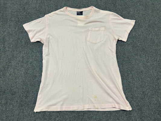 90s Polo Ralph Lauren Single Stitch Pocket Tee - Pink  Size Large