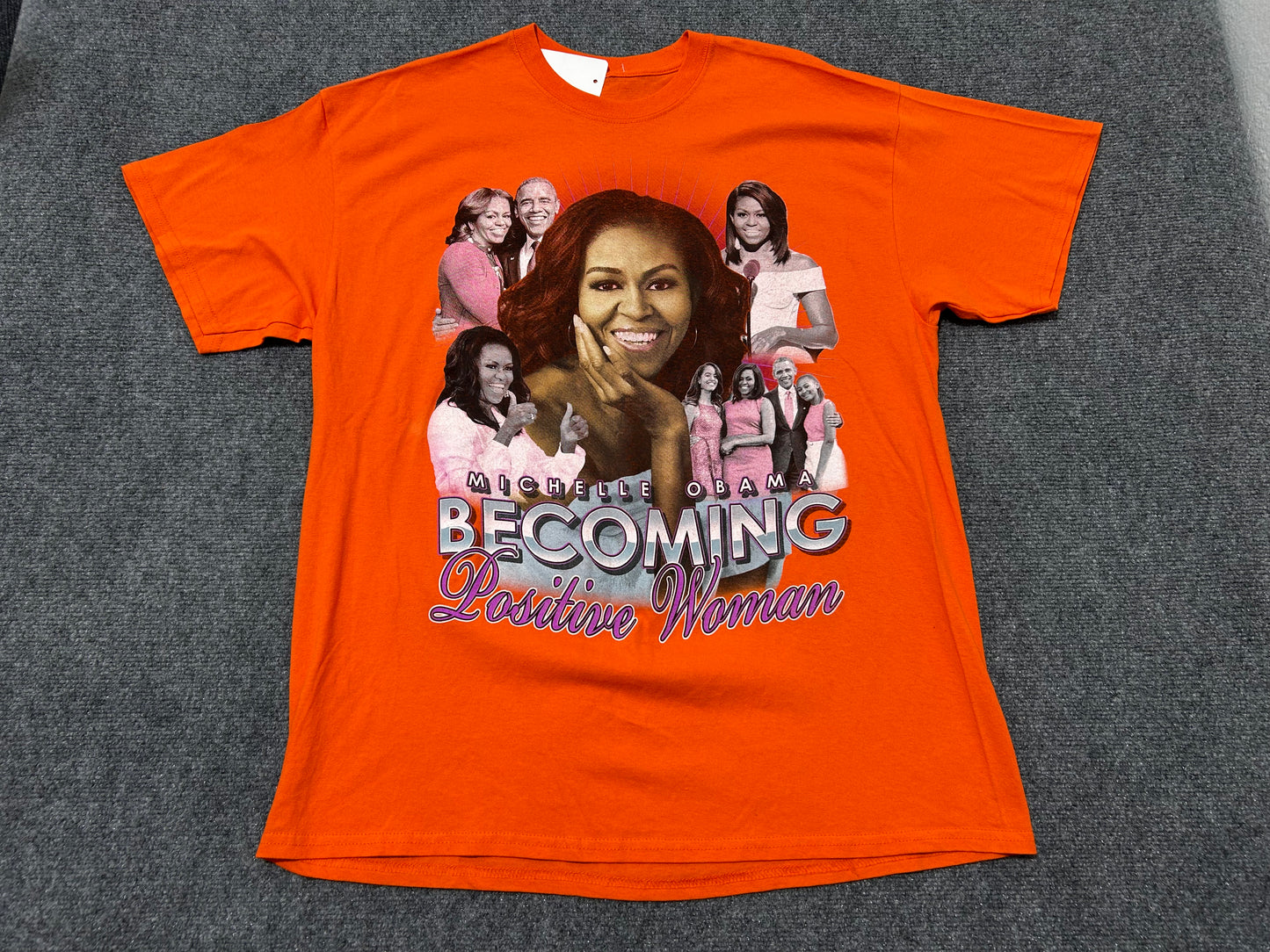 Michelle Obama Positive Woman Tee - Orange Size XL
