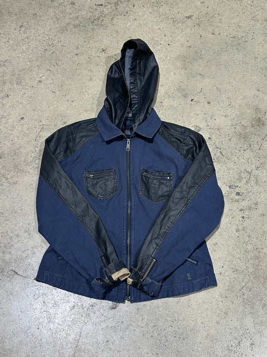 Harley Davidson Hooded Jacket - Navy/Black Size Large