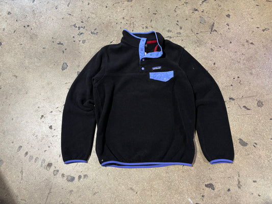Patagonia Chest Pokcet Fleece Jacket - Black/ Purple Size Medium