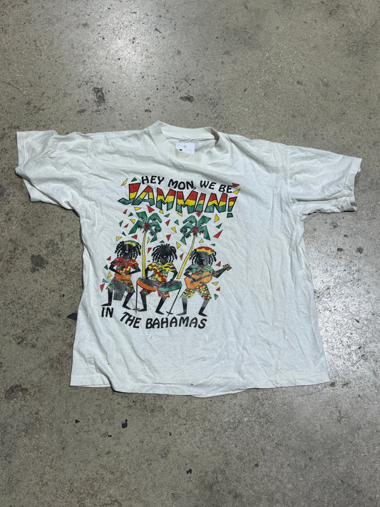 Hey Mon Bahamas Tee - White Size Medium