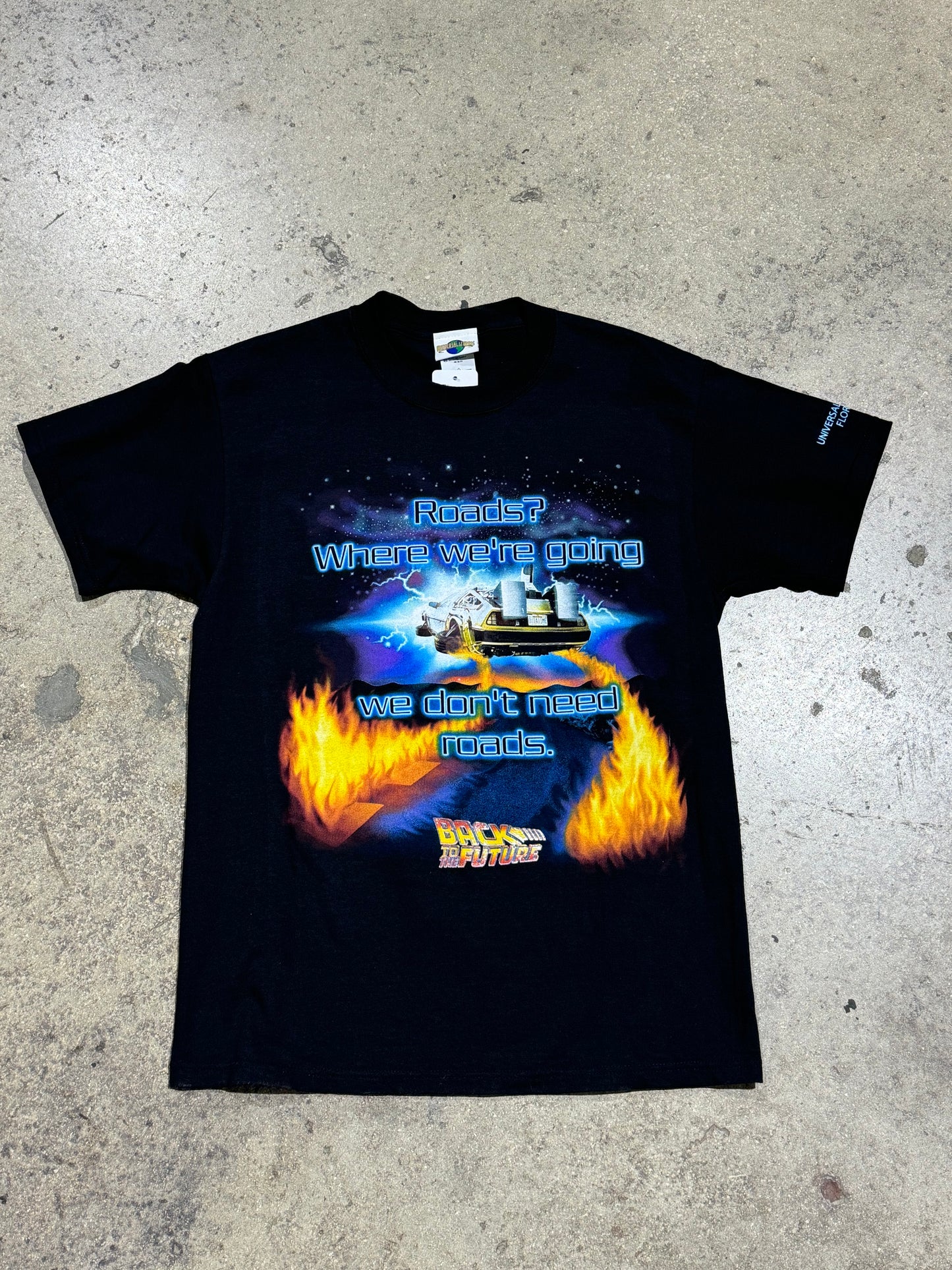 Back To The Future Roads? Tee - Black Size Medium