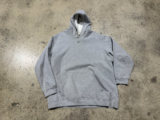 90s Nike Center Swoosh Hoodie - Grey Size XXL