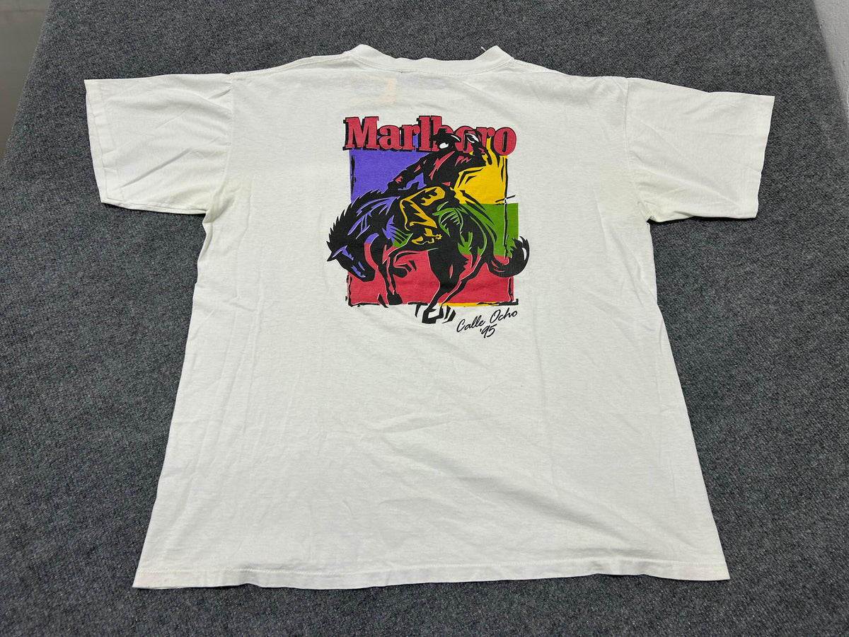 1995 Marlboro Calle Ocho Pocket Tee - White Size XL