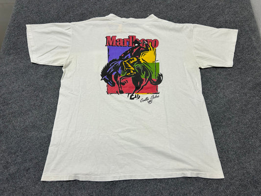 1995 Marlboro Calle Ocho Pocket Tee - White Size XL