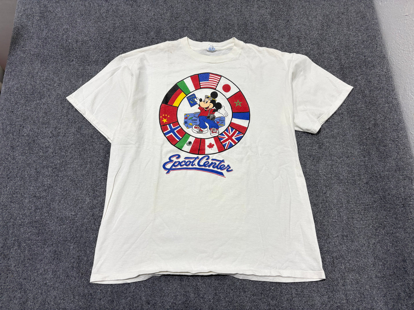 90s Walt Disney Mickey Epcot Center Tee - White Size XL
