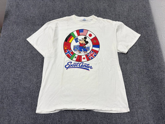 90s Walt Disney Mickey Epcot Center Tee - White Size XL