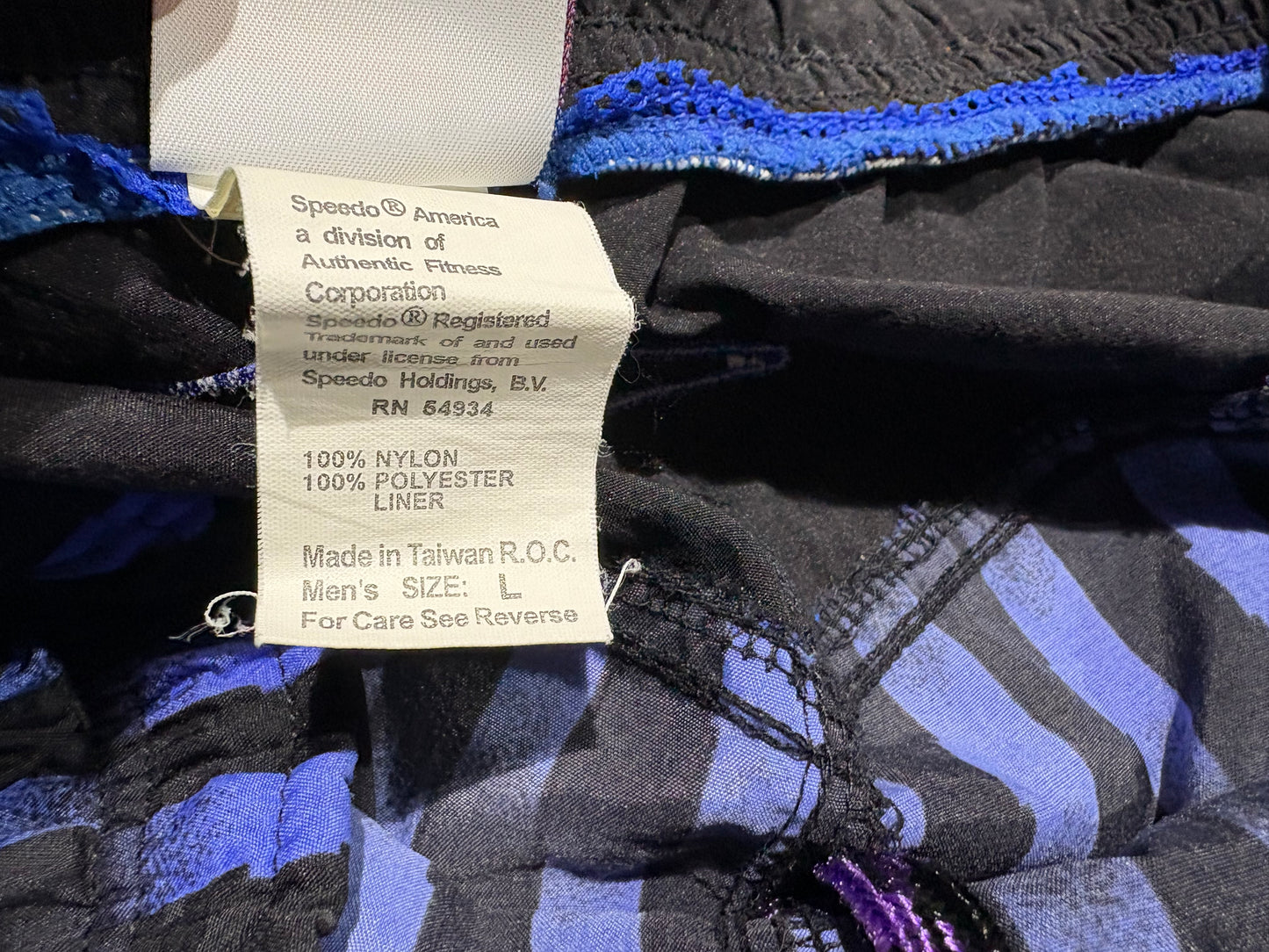 Speedo Abstract Shorts -Black/Purple Size Large