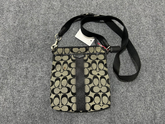 Coach Signature Jacquard Crossbody Purse - Black/Gray