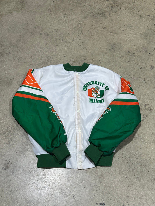 University of Miami UM Fanimation Bomber Jacket - White Size Large