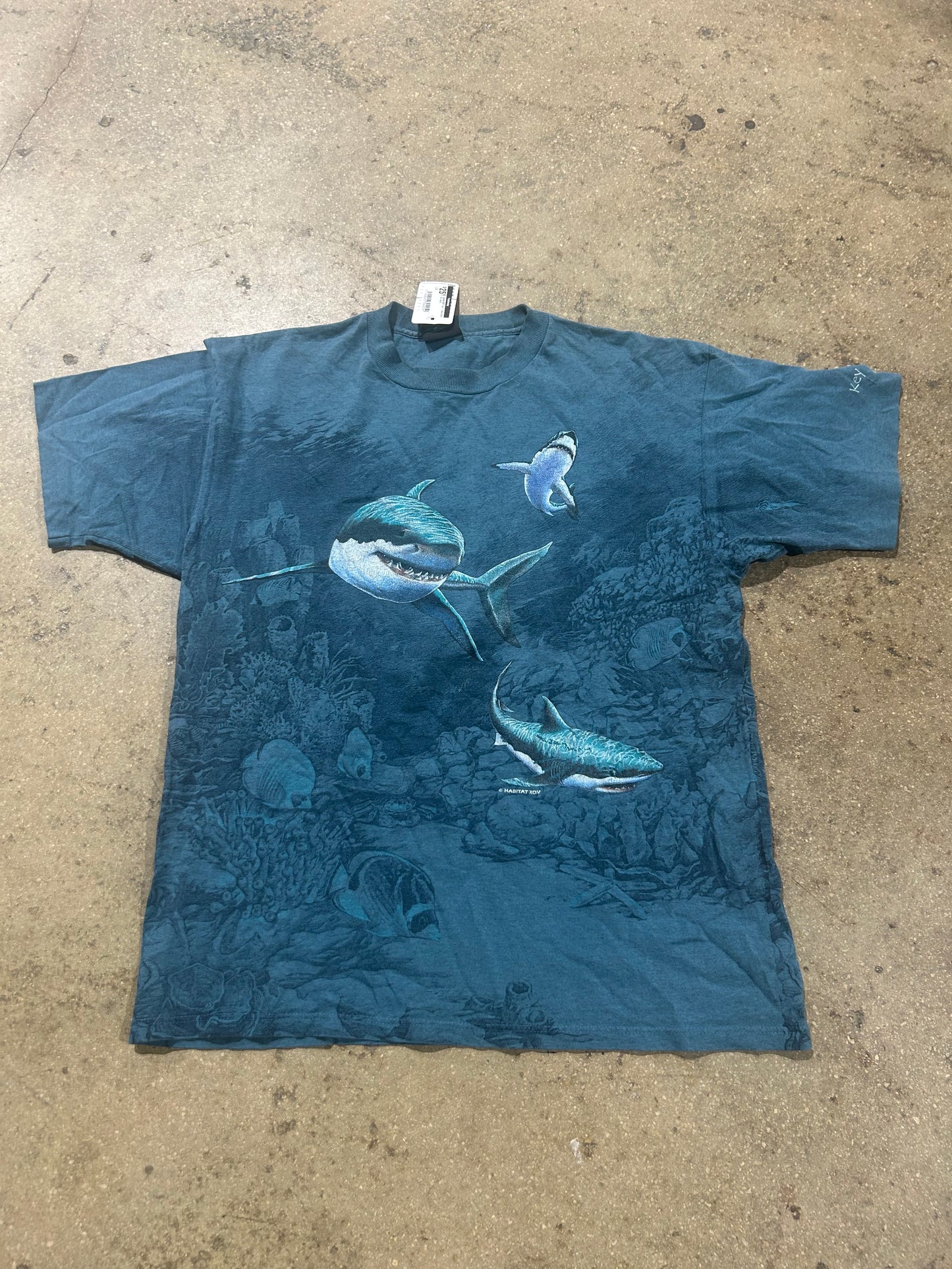 Shark AOP Tee - Bue Size XL