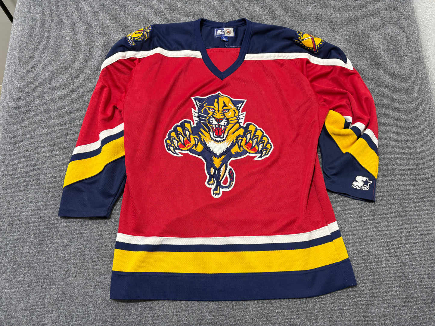 Starter Florida Panther Blank Jersey - Red Size Large