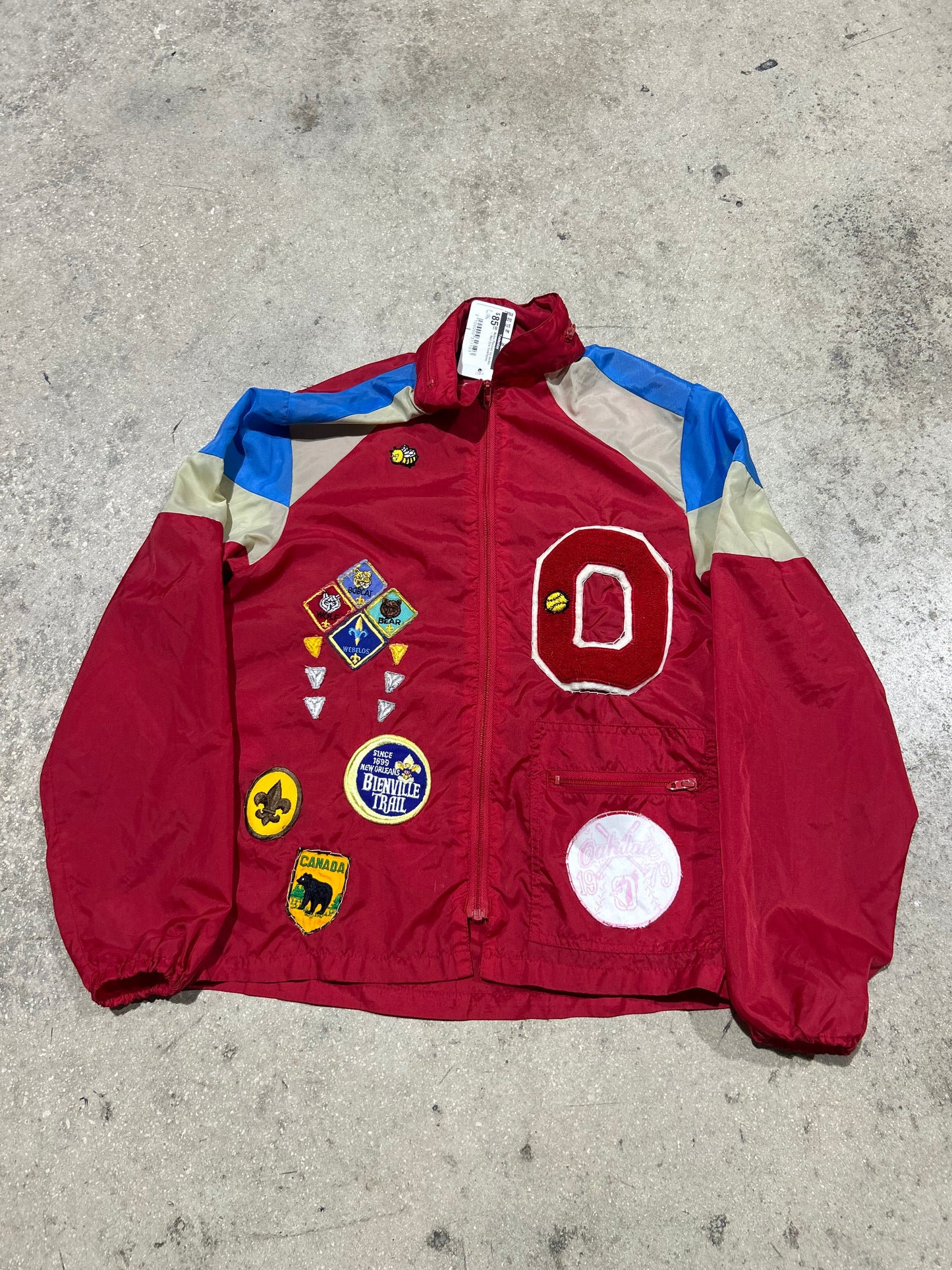 Nylon Patched Up Jacket - Red Size Small(con)