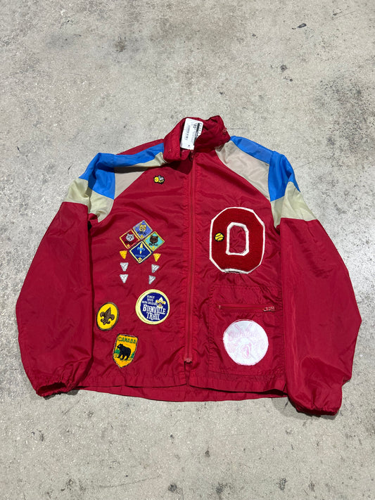 Nylon Patched Up Jacket - Red Size Small(con)