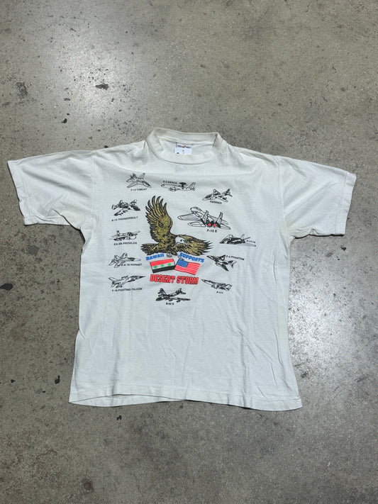 Desert Storm All Types Of Planes Tee - White Size XL