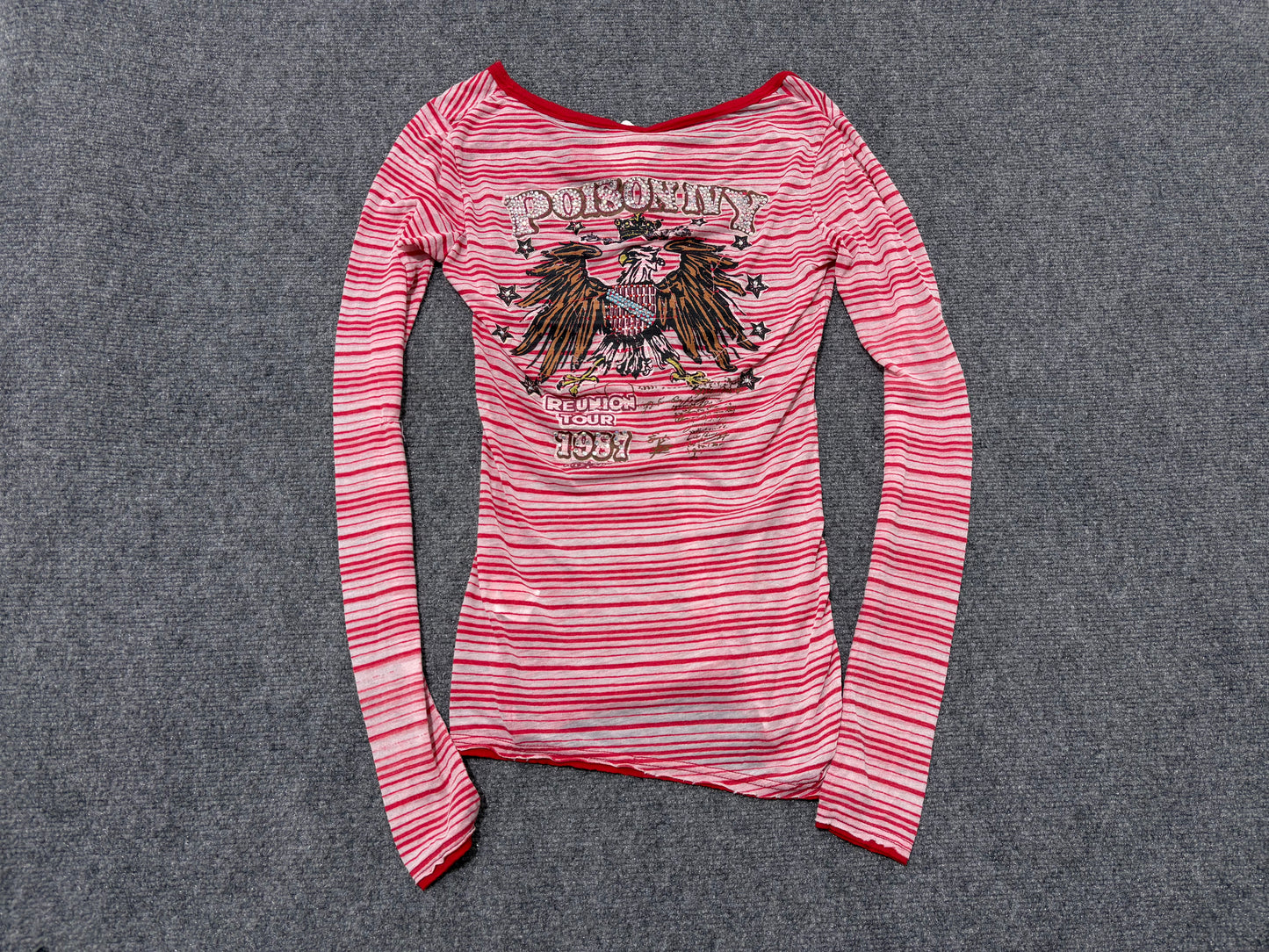 Eagle Striped Long Sleeve - Red/White Size Medium