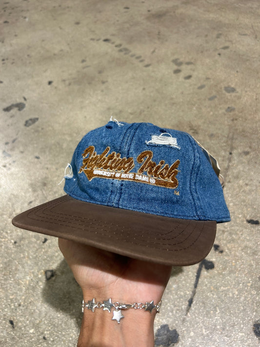 University Of Norte Dame Fighting Irish Hat - Denim/Brown