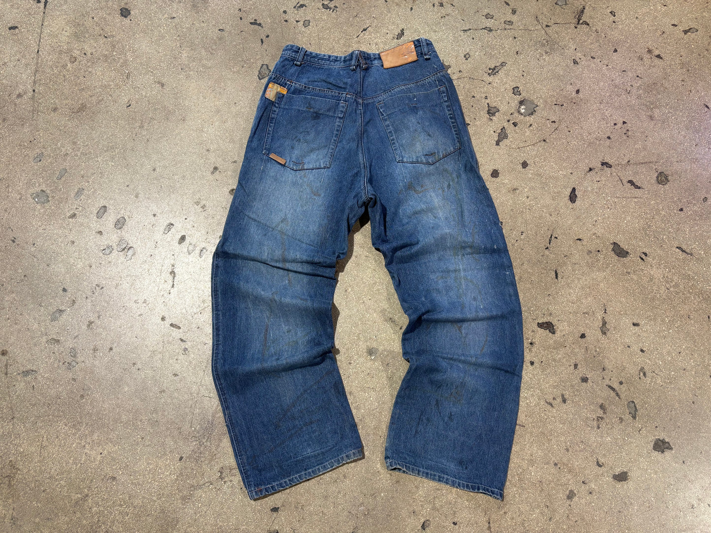 Akademiks Baggy Wide Leg Jeans - Blue Size 32