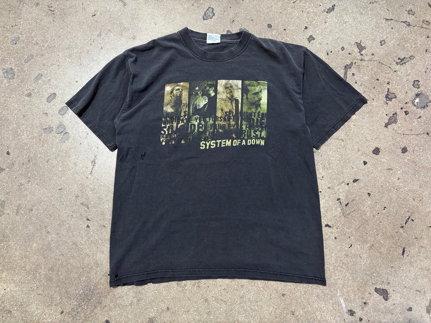 2001 System of a Down Band Members Tee - Black Size Large
