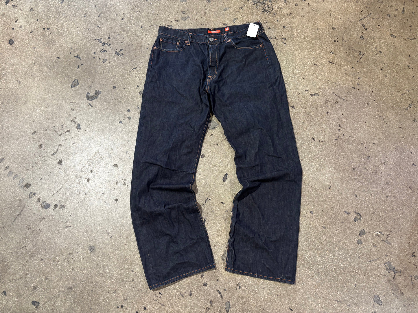 Ed Hardy Embroidered Skull & Eagle Denim Jeans - Dark Blue Size 40 x 34