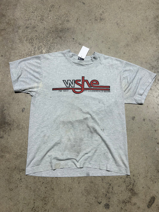 FM 103.5 WSHE Miami Tee - Grey Size Large