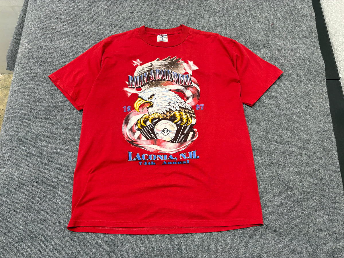 1997 Rally & Race Tee Eagle Tee - Red Size XL