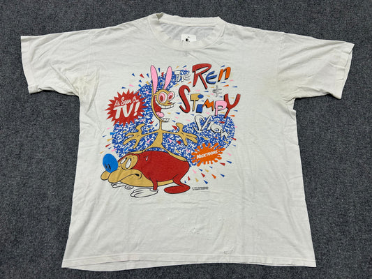 1992 The Ren & Stimpy Show Tee - White Size XL