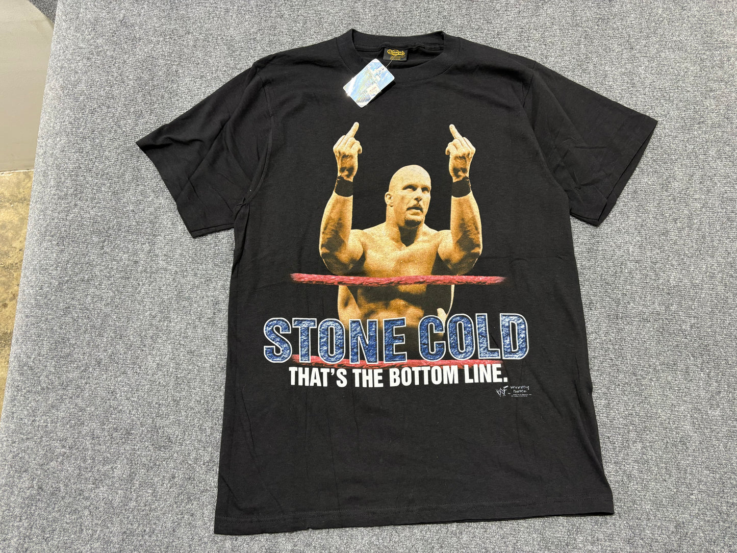 1998 Stone Cold Double Middle Finger Tee - Black Size Large