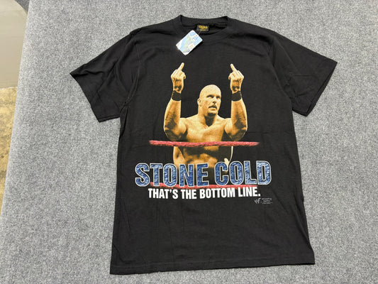 1998 Stone Cold Double Middle Finger Tee - Black Size Large