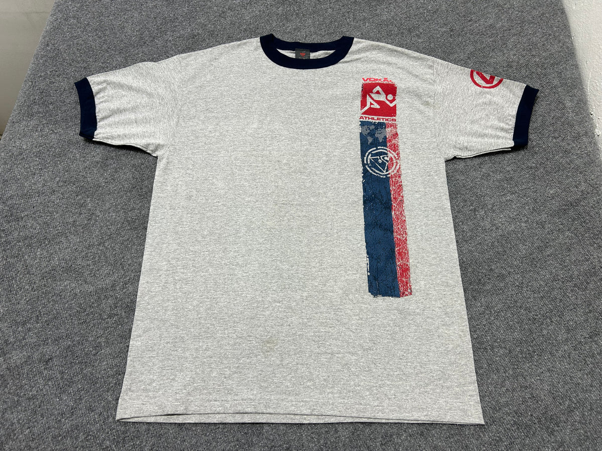 Vokal Ringer Tee - Gray/Navy Size XL