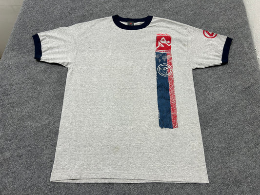 Vokal Ringer Tee - Gray/Navy Size XL