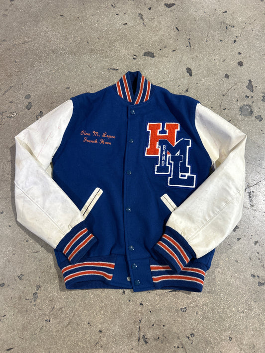 HML Band Letterman Jacket - Blue Size Medium