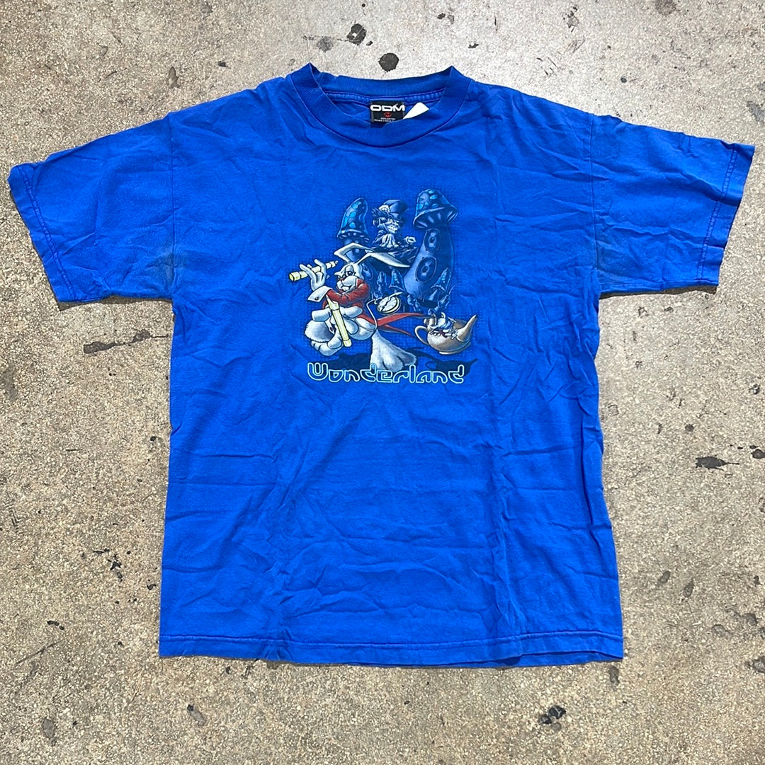 DJ Wonderland Rabbit Tee - Blue Size Medium