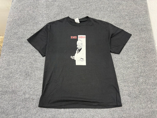 Homer Simpson Scarface Poster Tee - Black Size XL