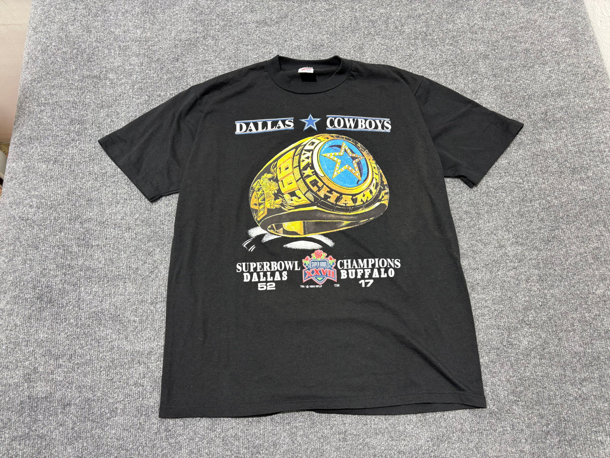 1993 Dallas Cowboys Super Bowl Ring Tee - Black Size XL