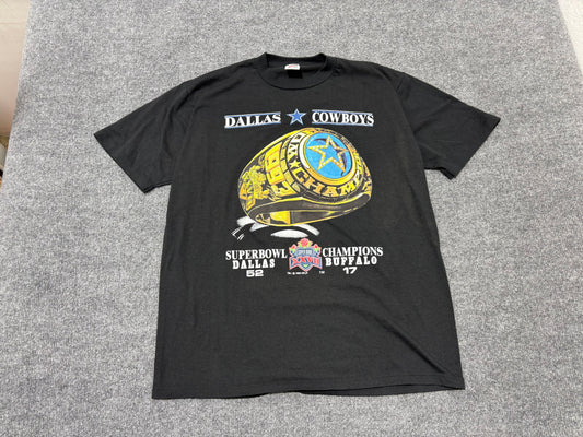 1993 Dallas Cowboys Super Bowl Ring Tee - Black Size XL