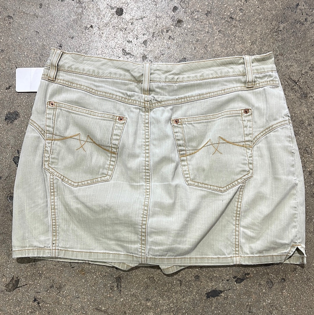 Women's Jeanstar Denim Skirt  - Light Olive Size 8