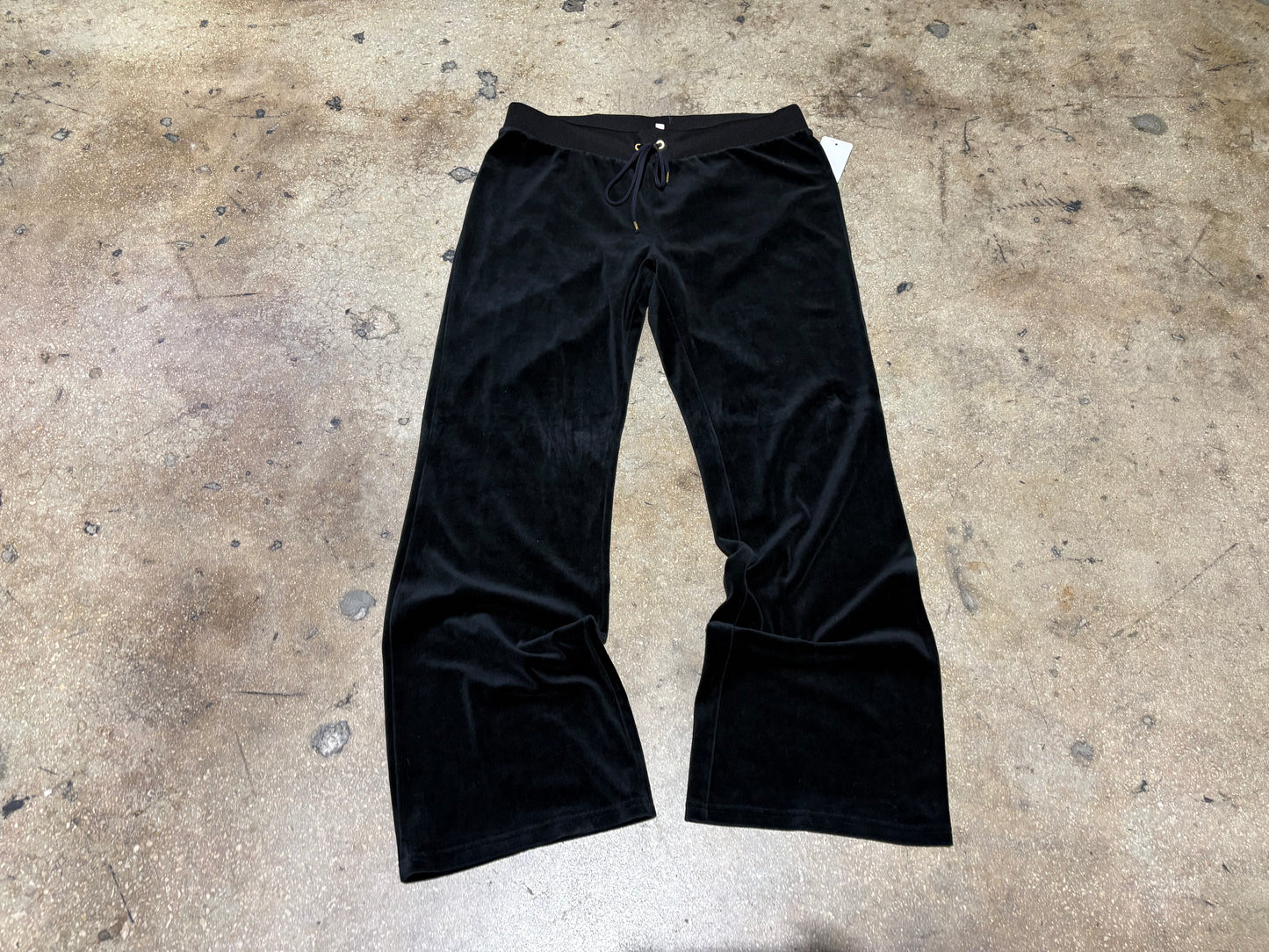 Juicy Couture Velour Butt Spellout Sweatpants - Black Size Large