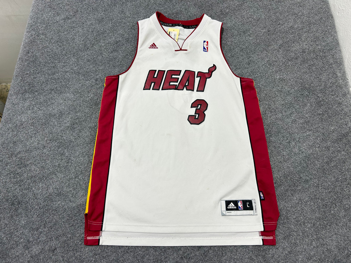 Miami Heat Wade #3 Basketball Jersey - White Size Large