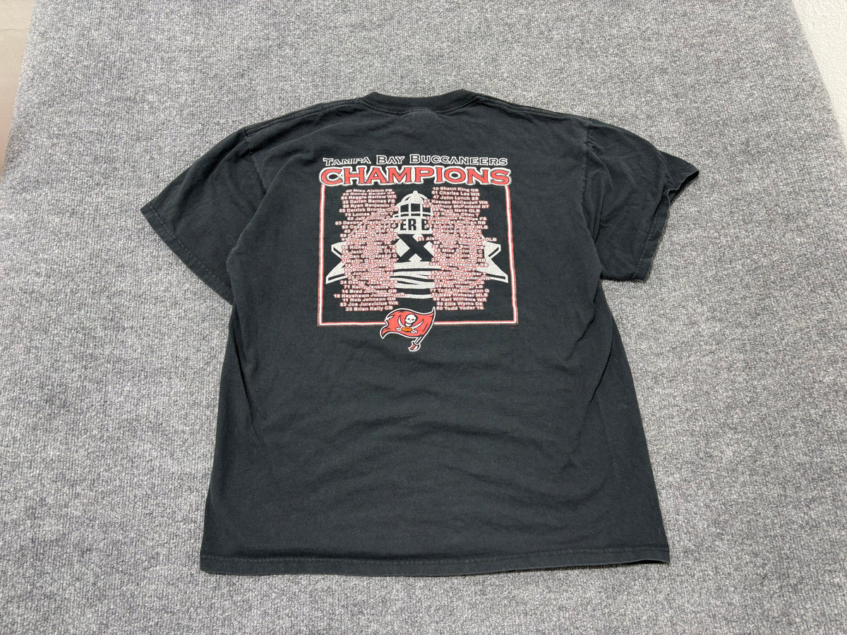 Tampa Bay Buccaneers Super Bowl Roster Tee - Black Size Large