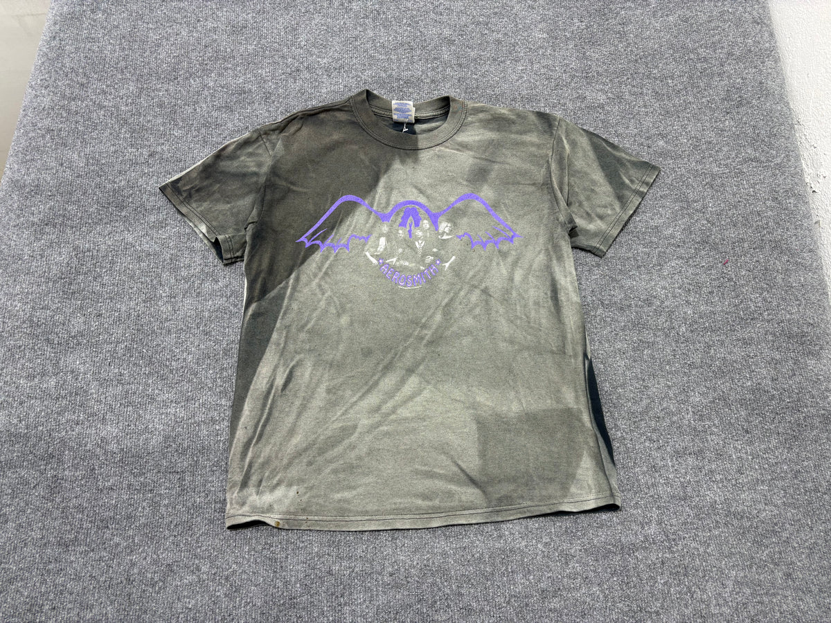 2005 Faded  Aerosmith Bat Logo Tree - Black/Purple Size Medium